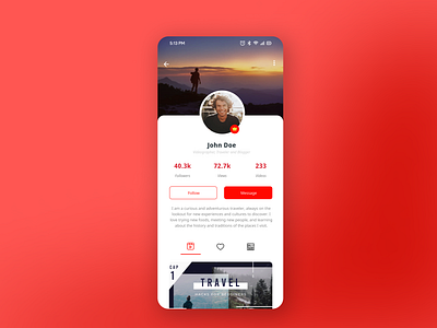 Day 6: User Profile Daily UI Challenge. agency app profile appicon designer figma interface product product design profile ui uiux user experience userprofile ux video content