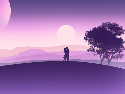 Romantic Nature adobe illustrator flat illustration graphicdesign landing page landscape landscape illustration landscapes nature romantic vector art vectorart vectors