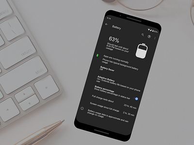 Daily UI 007 | Settings Page 007 android battery daily ui daily ui 007 dailyui settings page settings ui