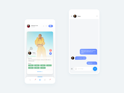 Dating App - Swiping and Chat Screen Concept