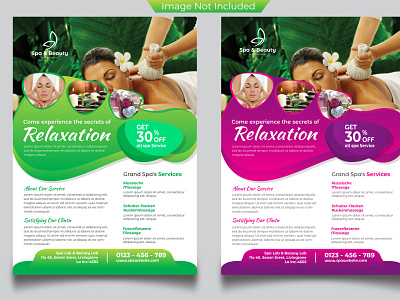 Beauty and Spa Flyer Template blue branding design flat flyer flyer design flyer template graphic design illustration vector