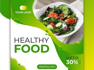 Healthy Food Social Post Template branding clean design flyer flyer design flyer template graphic design illustration logo vector