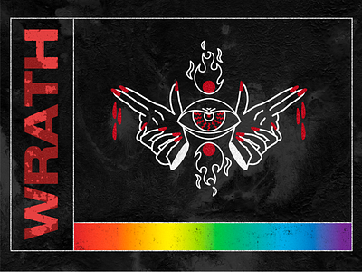 WRATH 90s blood brand assets branding concept concept art concept character eyes gradient grainy hands icon illustration illustration art logo texture textured vapor vintage art wrath