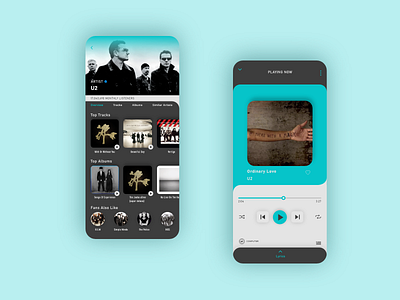 Music Player @daily ui black blue design flat grey iphone app music music player music player ui play song u2 ui