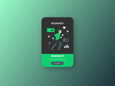 Pop-Up / Overlay @daily ui design green illustration overlay pop up popup running app