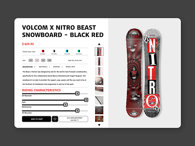 Customize Product @daily ui black branding cart design flat illustration ipad product page red volcom
