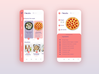 Recipe @daily ui design food food and drink pizza recipe responsive ui