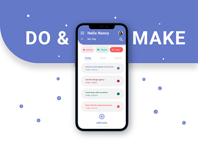 Do & Make @daily ui animation app blue dailyui design digital flat iphone 12 todo todoist ui