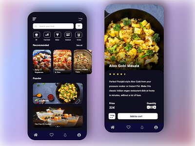 Food menu @daily ui color design food menu design icons illustration iphone pasta pizza ui ux vector