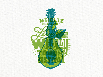 Guac and Roll festival hand lettering illustration logo tour woodcut