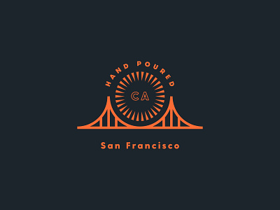 Golden Gate branding california golden gate bridge icon illustration san francisco sun