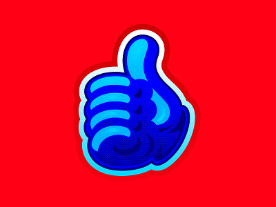 Thumbs Up, Buttercup. hand illustration shapes thumbs up vector