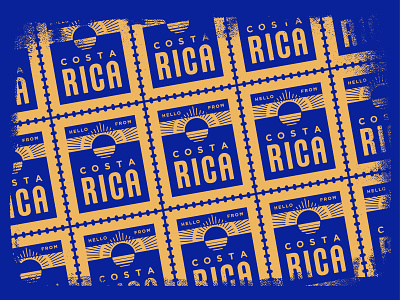 Blue Zones Style Exploration 01 costa rica design illustration stamp sunsets texture textured typography vector