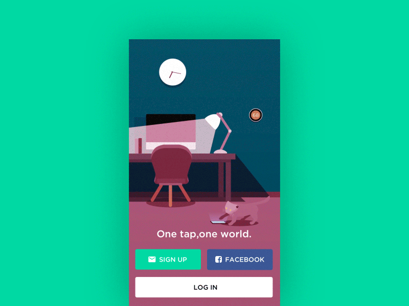 Hello World! cat interaction motion design smart home ui ux