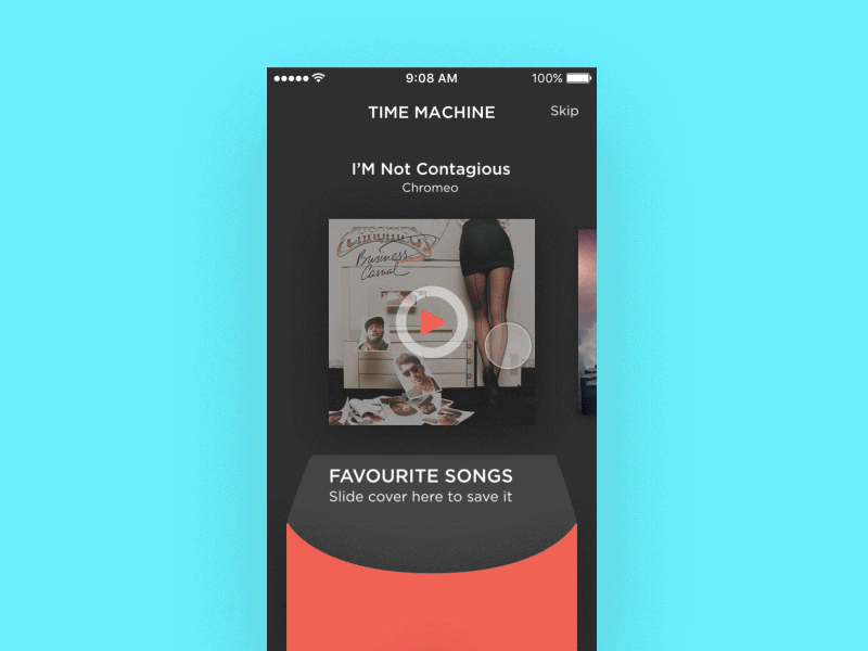 Quick View and Save animation app concept gif motion principle song ui ux