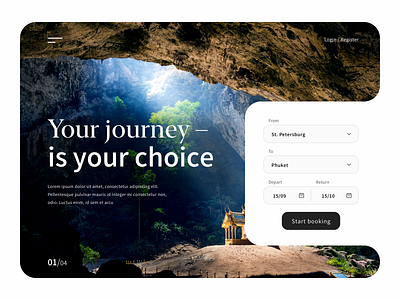 Travel site design desktop minimal travel ui web website