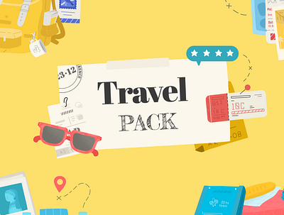 Animated Pack - Travel Vlog 2danimation after effects animation illustrator motion graphics pack