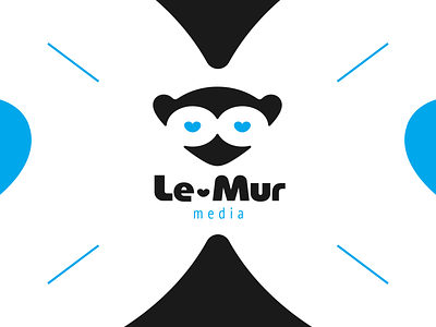 Le-mur Media logo animal eye identity le mur lemur logo love media