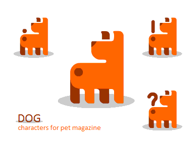 Characters for pet magazine animation character dog gif logo motion