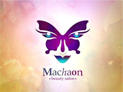 Beauty salon "Machaon" logo animal beauty butterfly eye face identity logo love media