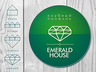 Emerald House village logo emerald house identity logo village