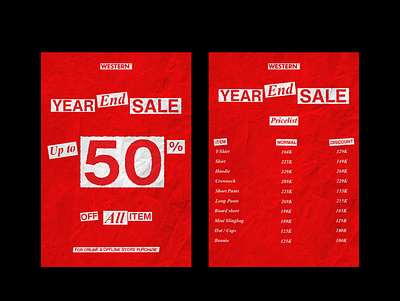 Flyer Year End Sale - WESTERN branding design graphic design typography