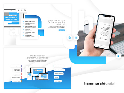 Hammurabi digital - Landing page app blue book bookstore branding ebook flat icon identity library shadow shop ui ux web white