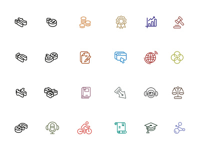 Commitees icons branding design flat groups icon identity lined logo ui vector