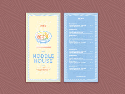 Noddle house menu illustration japan light blue menu menu design noddle ramen restaurant yellow