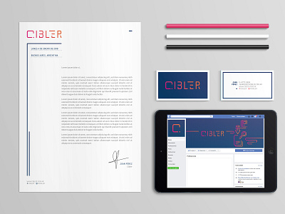 CIBLER identity blue branding digital education gradient identity lines