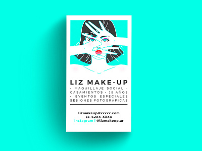 Make-up artist card anime artist blue business card cyan illustration make up makeup manga