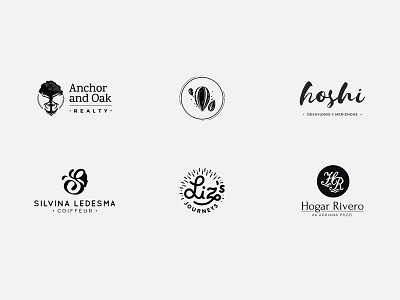 Logos I branding brush coiffeur cursive enterpreneur food home icon identity illustration journey logo realty