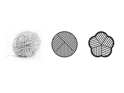 Yarn logo process branding craft flower icon identity knitting logo process yarn