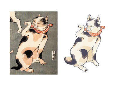 Japanese cat redraw