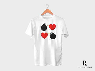 T Shirt Design - Two Bombs Together black bombs heart love men fashion men t shirt poland rich red t shirt t shirt design together two bombs together white women fashion women tshirt