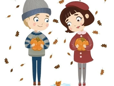 love in autumn autumn любовь осенняя иллюстрация персонаж тыква