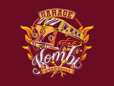 Garage Kombi Food Truck branding car drinks food food truck illustration poster art star truck tshirt tshirt art tshirtdesign tshirts