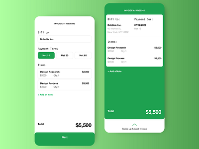 UI Challenge 046: Invoice app appdesign dailyui design interface interface design invoice invoice app invoice design money money app ui ui design ux design web