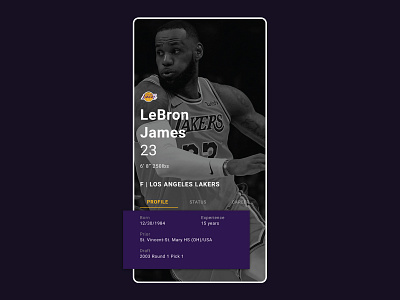 DailyUI 006: Profile app basketball dailyui design profile ui