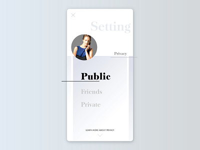 DailyUI 007: Setting app appdesign dailyui design minimal app serif setting ui uidesign