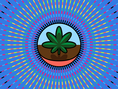Radiant Leaf w/Color Rays design illustration vector