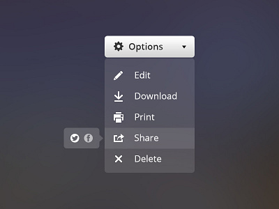 Options Menu clean icon menu options select simple ui ux