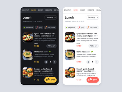 Page for ordering in a restaurant using chatbot.