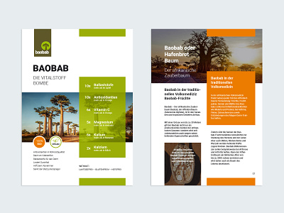 Booklet africa baobab booklet branding broshure business brochure design eco flat typography vector vegan vitamins