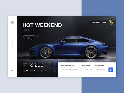 Porsche rental concept app behance branding business clean concept desktop desktop app flat grid minimal porsche project page simple startup ui uidesign vector web website