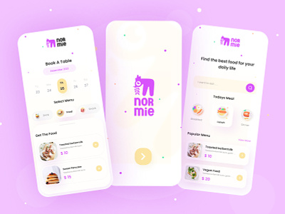🍛 Normie Restaurant Apps 🍛 application colorful design food illustration interface pink playful restaurant restaurant logo ui user interface ux