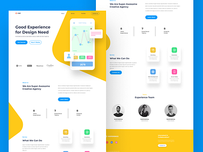 Creative Studio Landing Page application branding chart design illustration logo ui user interface ux vector