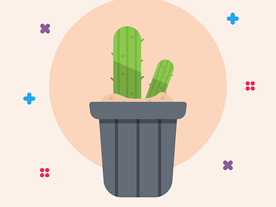 Cactus adobe illustrator design flat
