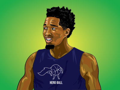 Donovan Mitchell adobe illustrator basketball player character art illustration