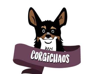 Corgi Chaos Logo corgi dog illustration logo